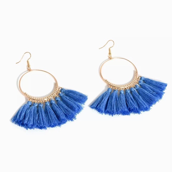 “2 for $15” “Sofía” Fringe or Tassel Blue Earrings - Picture 3 of 3